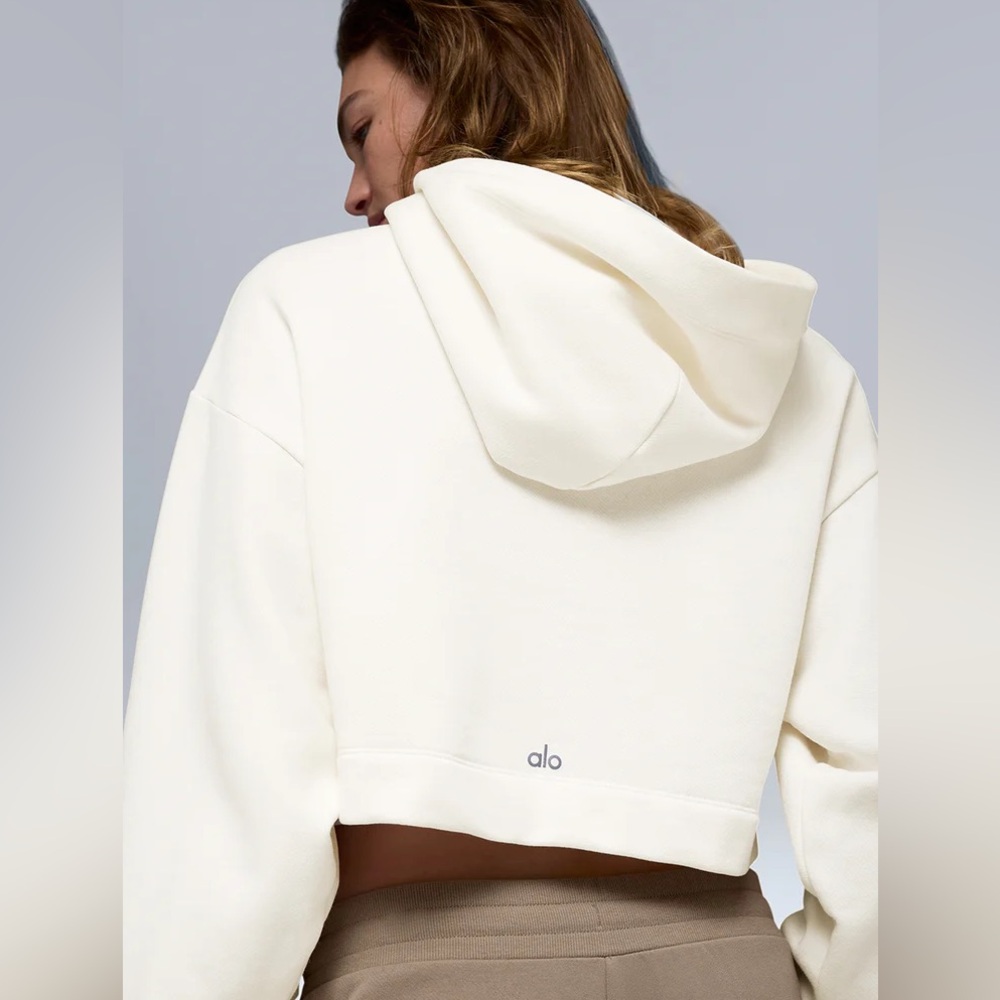ALO Yoga Ivory Cropped Hoodie